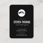 Minimaal thuispictogram / zwart wit visitekaartje (Voorkant)