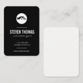 Minimaal thuispictogram / zwart wit visitekaartje (Voorkant / Achterkant)