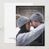 Minimaal Tipe Foto Bruiloft Save The Date (Voorkant / Achterkant)