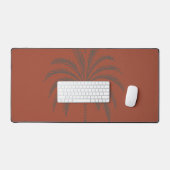 Minimaal Tropisch Palmbomenpatroon Terracotta Bureaumat (Keyboard & Muis)