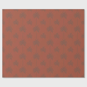 Minimaal tropisch palmbomenpatroon terracotta cadeaupapier