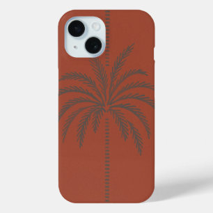 Minimaal Tropisch Palmbomenpatroon Terracotta iPhone 15 Case