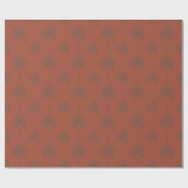 Minimaal Tropisch Palmboompatroon Terracotta Cadeaupapier