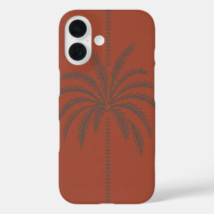 Minimaal Tropisch Palmboompatroon Terracotta iPhone 16 Hoesje