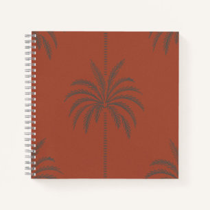 Minimaal Tropisch Palmboompatroon Terracotta  Notitieboek