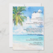 Minimaal tropisch Zee van de palmboom in één bruil Kaart (Achterkant)