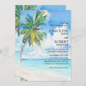 Minimaal tropisch Zee van de palmboom in één bruil Kaart (Voorkant / Achterkant)