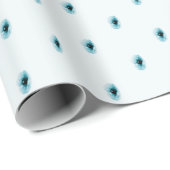 Minimaal Turquoise Bloem Inpakpapier (Rol Hoek)