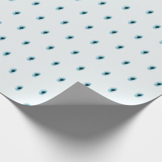 Minimaal Turquoise Bloem Wrapping Papier (Hoek)