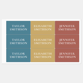    Minimaal Turquoise Terracotta Aangepaste Naam S Labels