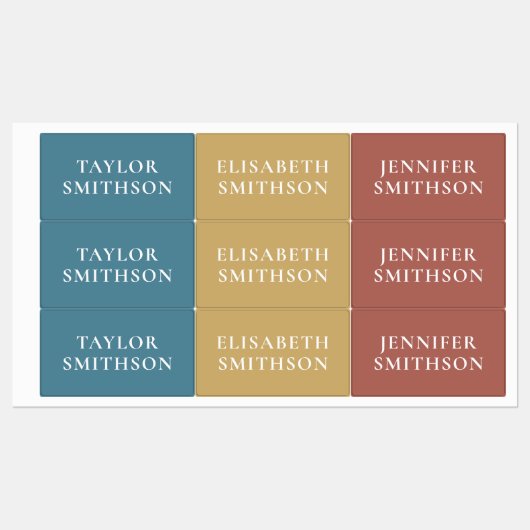    Minimaal Turquoise Terracotta Aangepaste Naam S Labels (Vel)