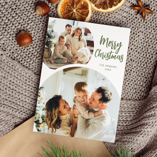 Minimaal twee afgeronde kerstfoto's feestdagenkaart