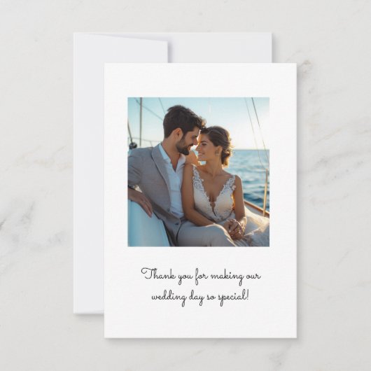 Minimaal twee foto's bruiloft bedankkaart (Voorkant)