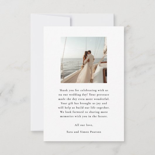 Minimaal twee foto's bruiloft bedankkaart (Achterkant)