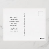 Minimaal twee kerstfoto's folie feestdagen briefkaart (Achterkant)