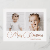 Minimaal twee kerstfoto's folie feestdagen briefkaart (Voorkant)