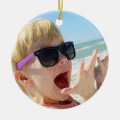 Minimaal twee kerstvakantie foto keramisch ornament (Voorkant)