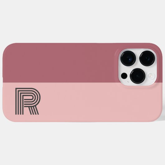 Minimaal twee kleuren blok Roos Gold Blush Monogra Case-Mate iPhone Case (Achterkant (horizontaal))