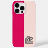 Minimaal twee kleuren blok Roos Raspberry Monogram Case-Mate iPhone Case (Achterkant)
