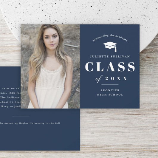 Minimaal type foto-Afstuderen Aankondiging