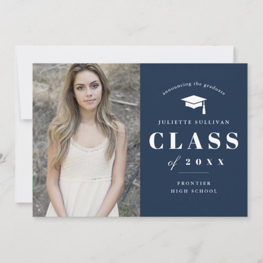 Minimaal type foto-Afstuderen Aankondiging (Voorkant)