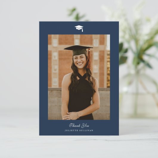 Minimaal type foto-Afstuderen Bedankkaart (Staand voorkant)