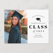 Minimaal type foto-Afstuderen Uitnodiging Briefkaart (Voorkant)
