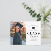 Minimaal type foto-Afstuderen Uitnodiging Briefkaart (Staand voorkant)