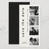 Minimaal Typografie Foto Bladwijzer Elegant Huweli Save The Date (Voorkant / Achterkant)