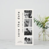 Minimaal Typografie Foto Bladwijzer Elegant Huweli Save The Date (Staand voorkant)