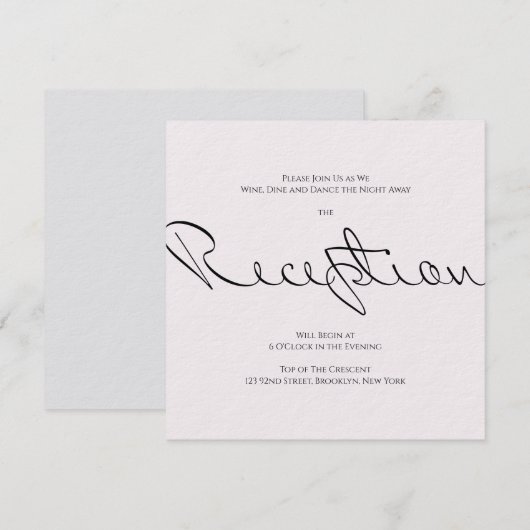 Minimaal typografisch amusement, toch formeel huwe kaart (Voorkant / Achterkant)