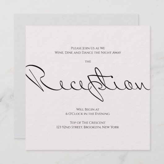 Minimaal typografisch feestje, toch formeel huweli kaart (Voorkant / Achterkant)