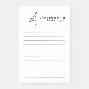 Minimaal uitgelijnd Script Monogram Post-it® Notes