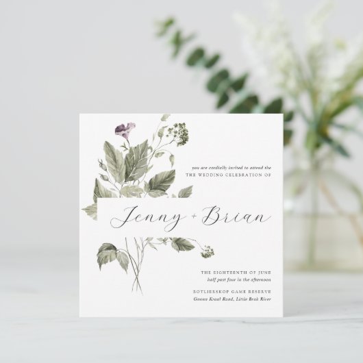 Minimaal | Uitnodiging tot weduwen in het voorjaar (Staand voorkant)