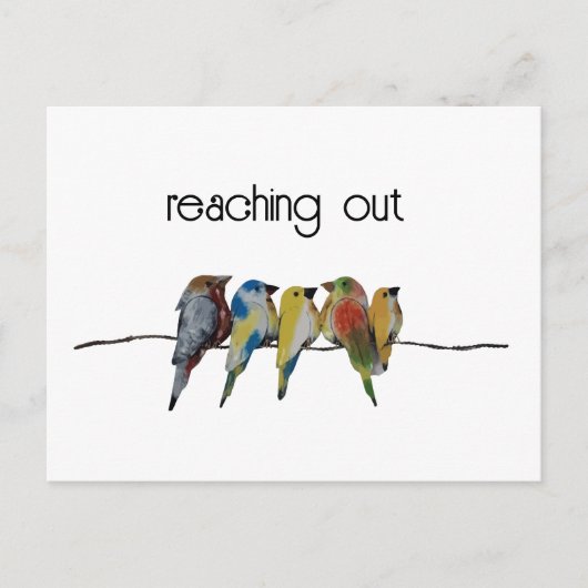 Minimaal | Uitreiking | Vogels op draad Briefkaart (Voorkant)