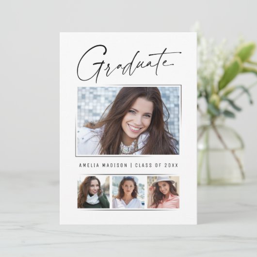 Minimaal uniek Afstudeerder voor Calligrafie-inkt Aankondiging (Staand voorkant)