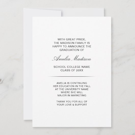 Minimaal uniek Afstudeerder voor Calligrafie-inkt  Aankondiging (Achterkant)