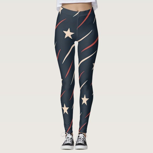 Minimaal USA Golfpatroon | Dames Leggings (Voorkant)