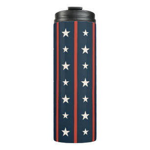 Minimaal USA-sterrenveldpatroon Luxe voor vrouwe Thermosbeker