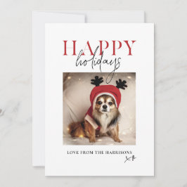 Minimaal Uw Huisdier Hond Foto Uw Bericht Kerstmis Feestdagenkaart