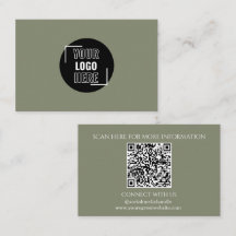 Minimaal Uw Logo hier Sage Green QR-code