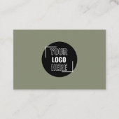 Minimaal Uw Logo hier Sage Green QR-code Visitekaartje (Voorkant)