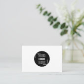 Minimaal Uw Logo Hier Zwart-Wit QR Code Visitekaartje (Staand voorkant)