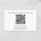 Minimaal Uw Logo Hier Zwart-Wit QR Code Visitekaartje (Achterkant)