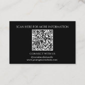 Minimaal Uw Logo Hier Zwart-Wit QR Code Visitekaartje (Achterkant)