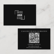 Minimaal Uw Logo Hier Zwart-Wit QR Code