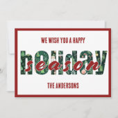 Minimaal vakantieseizoen Typografie Vakantie Kaart (Voorkant)