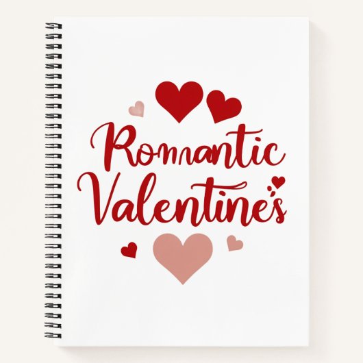 Minimaal Valentijnsdag Liefde Typography Design | Notitieboek (Voorkant)