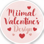 Minimaal Valentijnsdag Liefde Typography Design | Sticker (Voorkant)