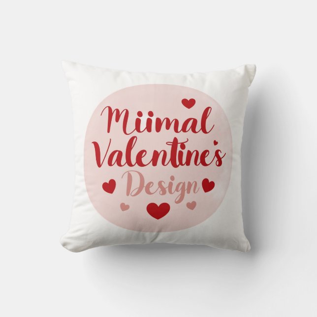Minimaal Valentijnsdag Liefdes Typography Ontwerp  Kussen (Voorkant)